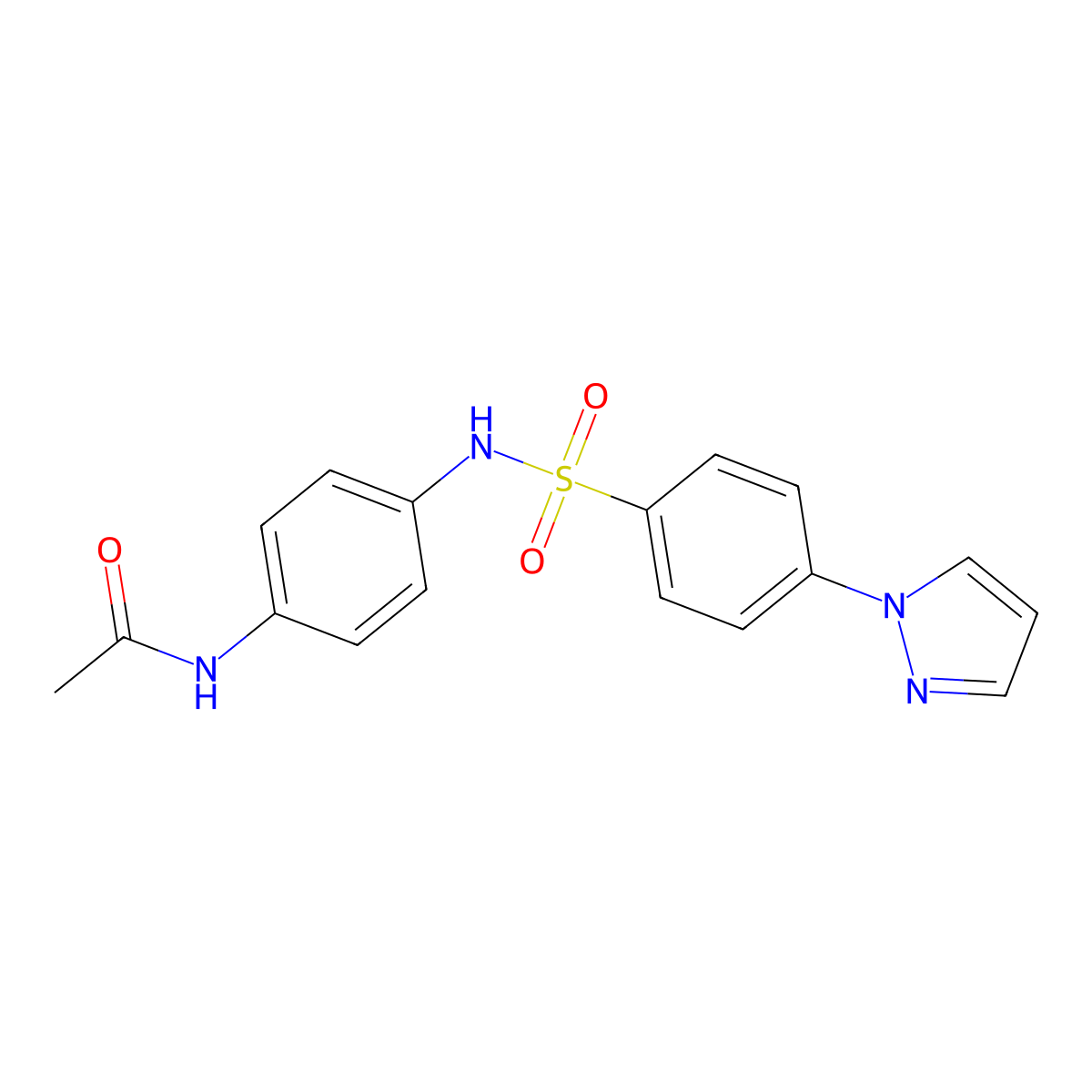 N-[4-({[4-(1H-pyrazol-1-yl)phenyl]sulfonyl}amino)phenyl]acetamide molecular structure, CAS 1190255-44-7