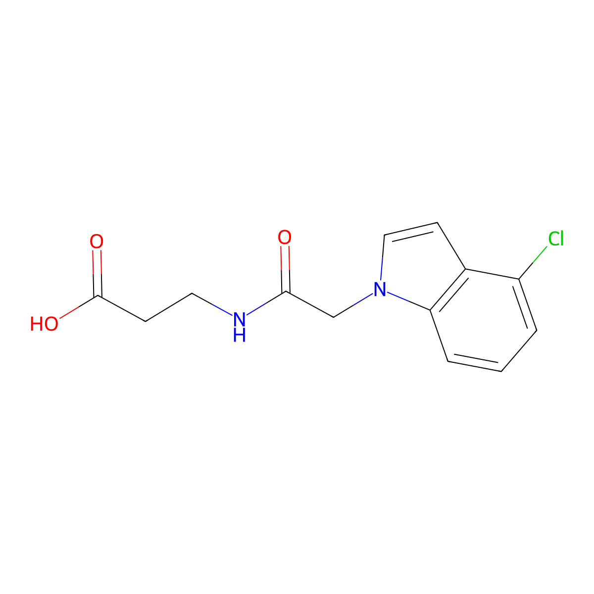 N-[(4-chloro-1H-indol-1-yl)acetyl]-beta-alanine molecular structure, CAS 1190255-55-0