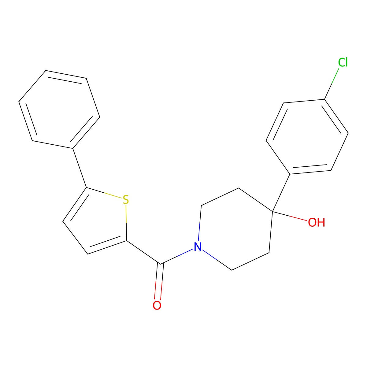 4-(4-Chlorophenyl)-1-[(5-phenyl-2-thienyl)carbonyl]-4-piperidinol molecular structure, CAS 1190255-75-4