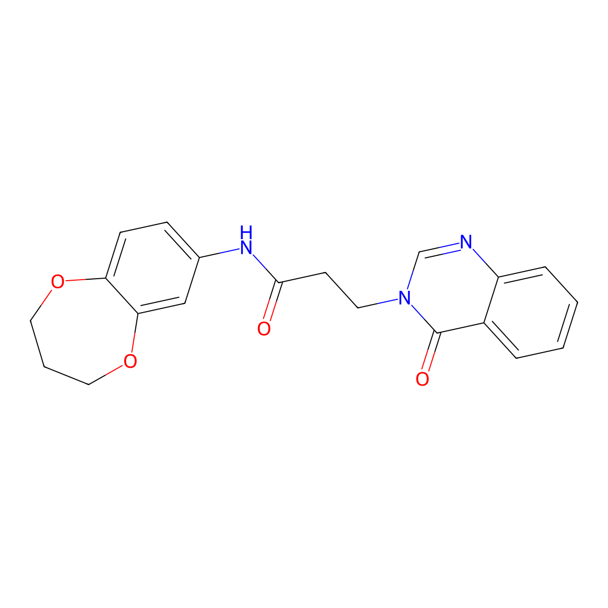 N-(3,4-dihydro-2H-1,5-benzodioxepin-7-yl)-3-(4-oxoquinazolin-3(4H)-yl)propanamide molecular structure, CAS 1190256-16-6