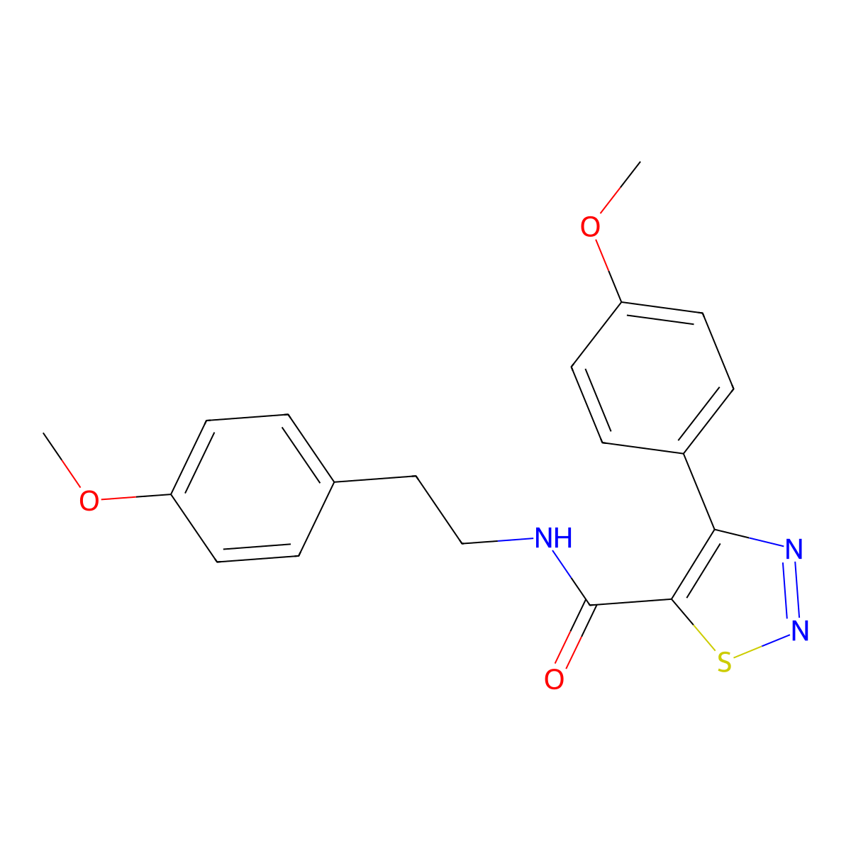 4-(4-methoxyphenyl)-N-[2-(4-methoxyphenyl)ethyl]-1,2,3-thiadiazole-5-carboxamide molecular structure, CAS 1190256-19-9