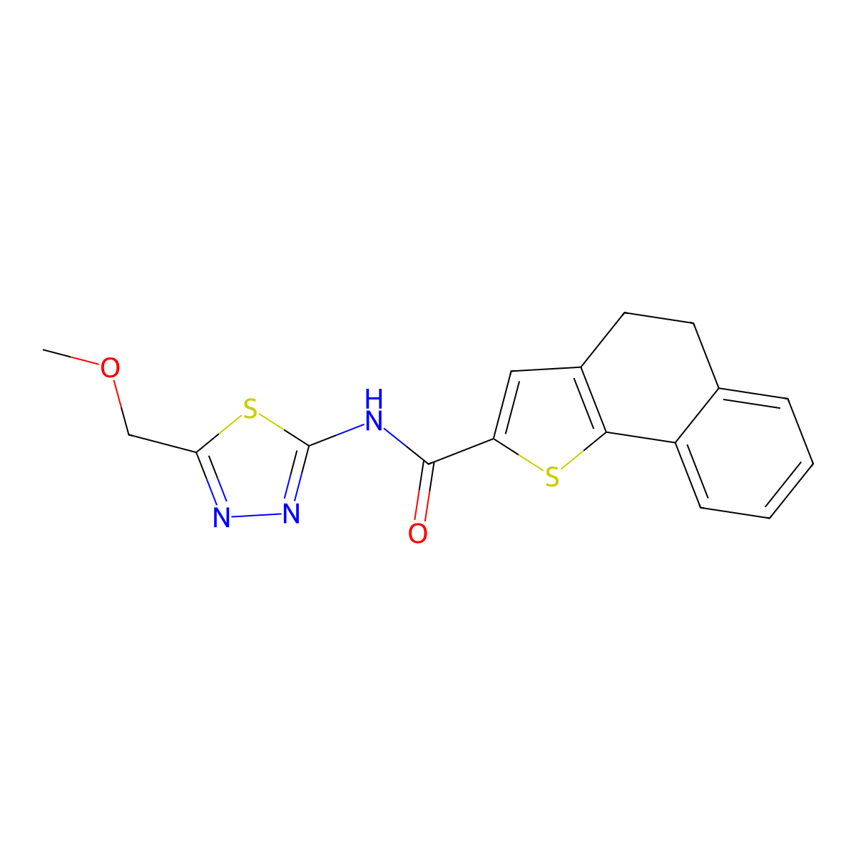 N-[5-(methoxymethyl)-1,3,4-thiadiazol-2-yl]-4,5-dihydronaphtho[1,2-b]thiophene-2-carboxamide molecular structure, CAS 1190256-36-0