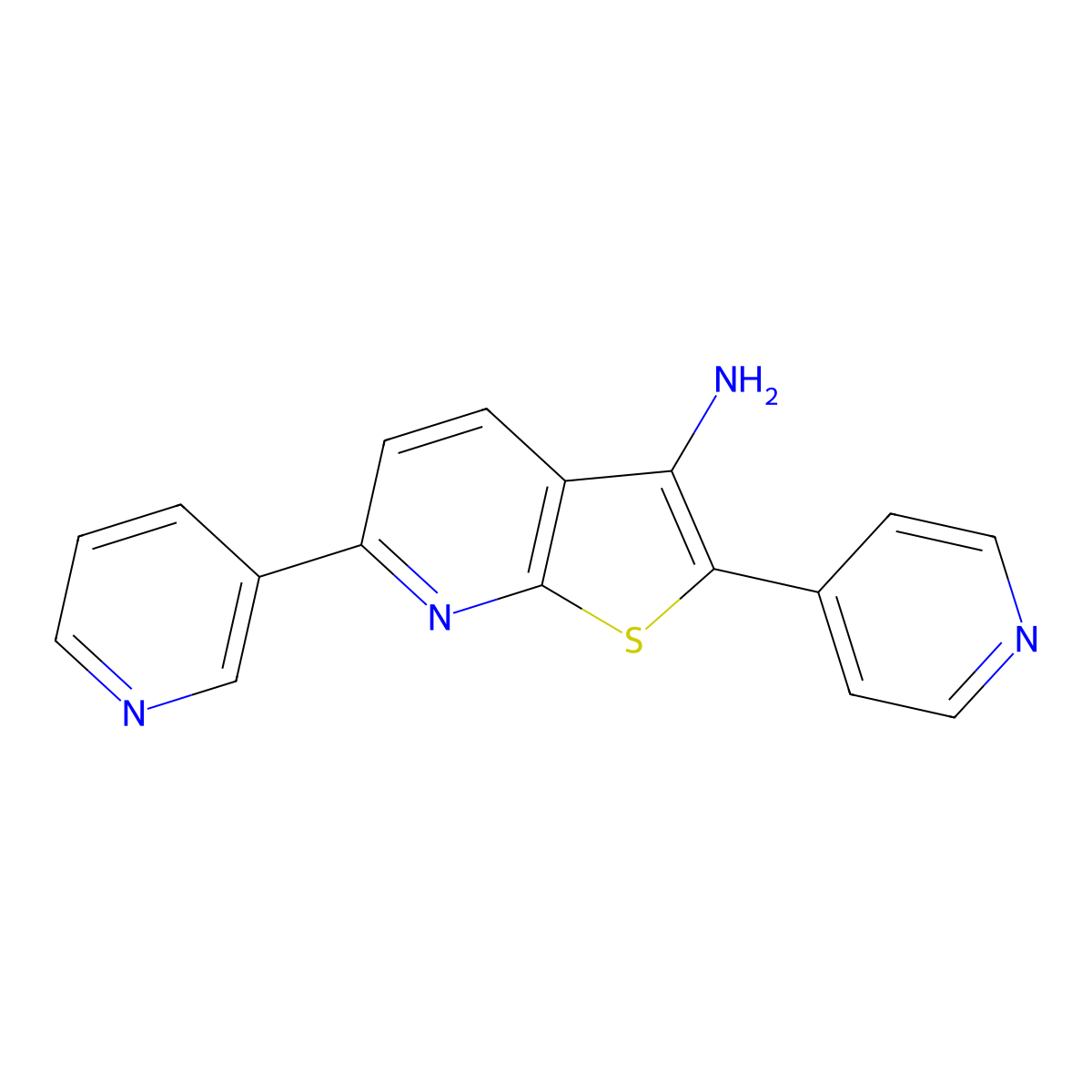 6-(Pyridin-3-yl)-2-(pyridin-4-yl)thieno[2,3-b]pyridin-3-amine molecular structure, CAS 1190256-61-1