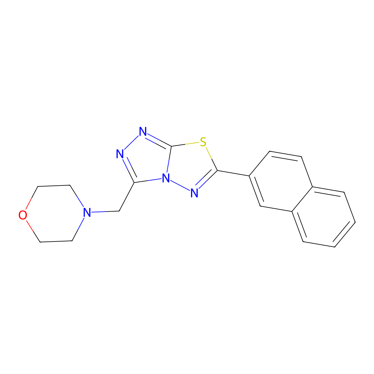 3-(4-Morpholinylmethyl)-6-(2-naphthyl)[1,2,4]triazolo[3,4-b][1,3,4]thiadiazole molecular structure, CAS 1190256-62-2