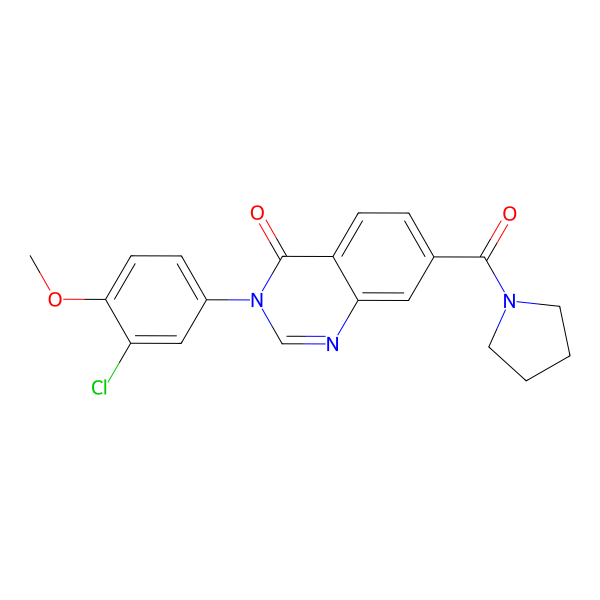 3-(3-chloro-4-methoxyphenyl)-7-(pyrrolidin-1-ylcarbonyl)quinazolin-4(3H)-one molecular structure, CAS 1190256-74-6