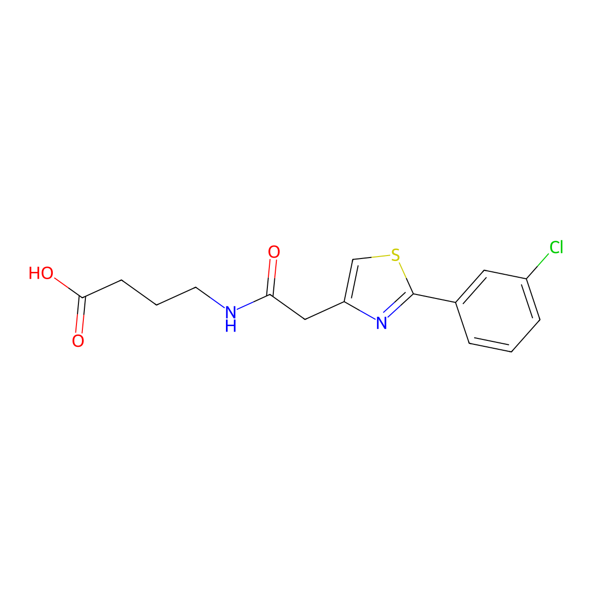 4-({[2-(3-Chlorophenyl)-1,3-thiazol-4-yl]acetyl}amino)butanoic acid molecular structure, CAS 1190256-82-6