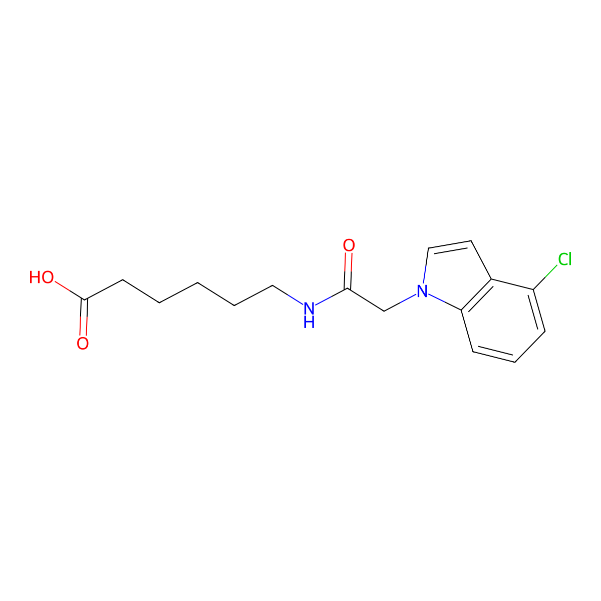6-{[(4-chloro-1H-indol-1-yl)acetyl]amino}hexanoic acid molecular structure, CAS 1190256-85-9