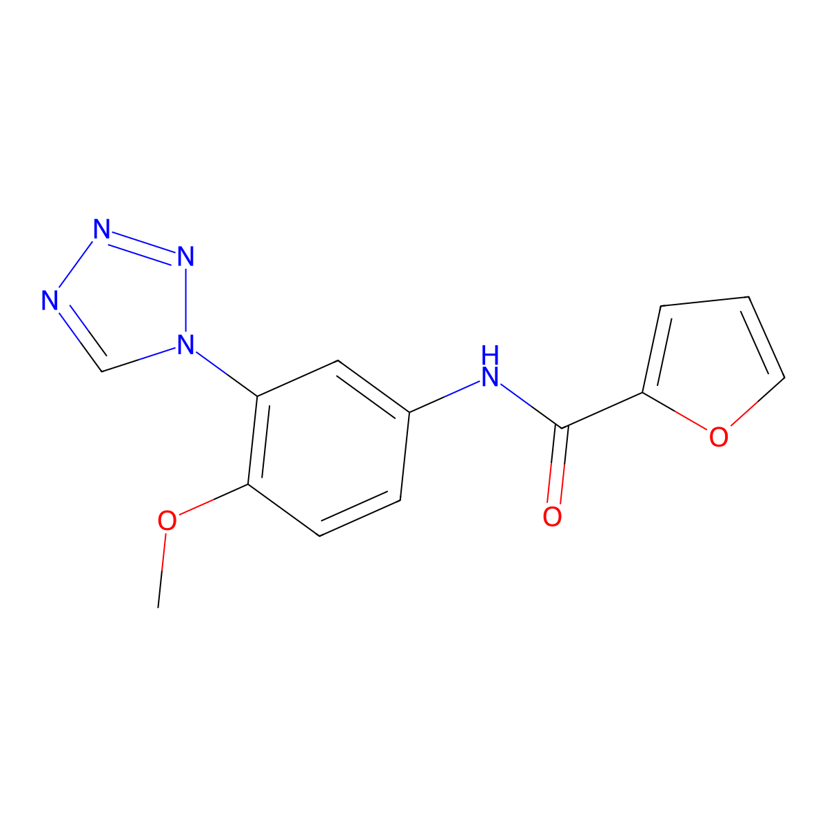 N-[4-methoxy-3-(1H-tetrazol-1-yl)phenyl]furan-2-carboxamide molecular structure, CAS 1190257-09-0