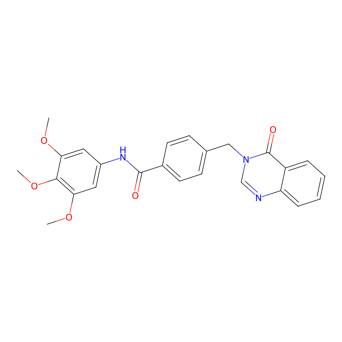 4-[(4-oxoquinazolin-3(4H)-yl)methyl]-N-(3,4,5-trimethoxyphenyl)benzamide molecular structure, CAS 1190257-12-5