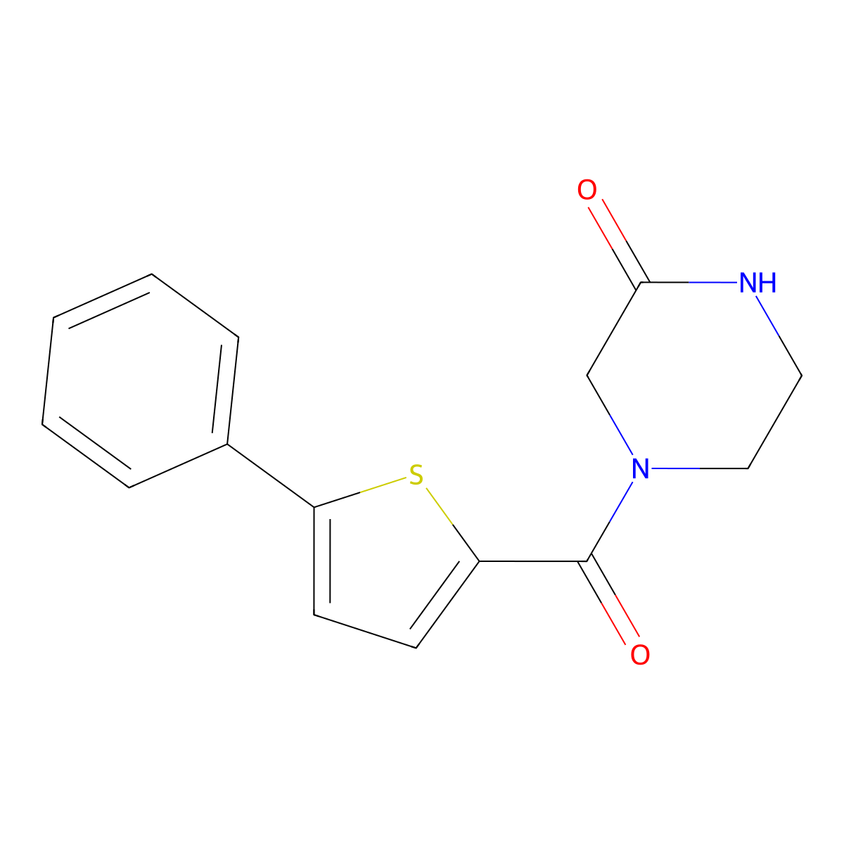 4-[(5-Phenylthiophen-2-yl)carbonyl]piperazin-2-one molecular structure, CAS 1190257-30-7
