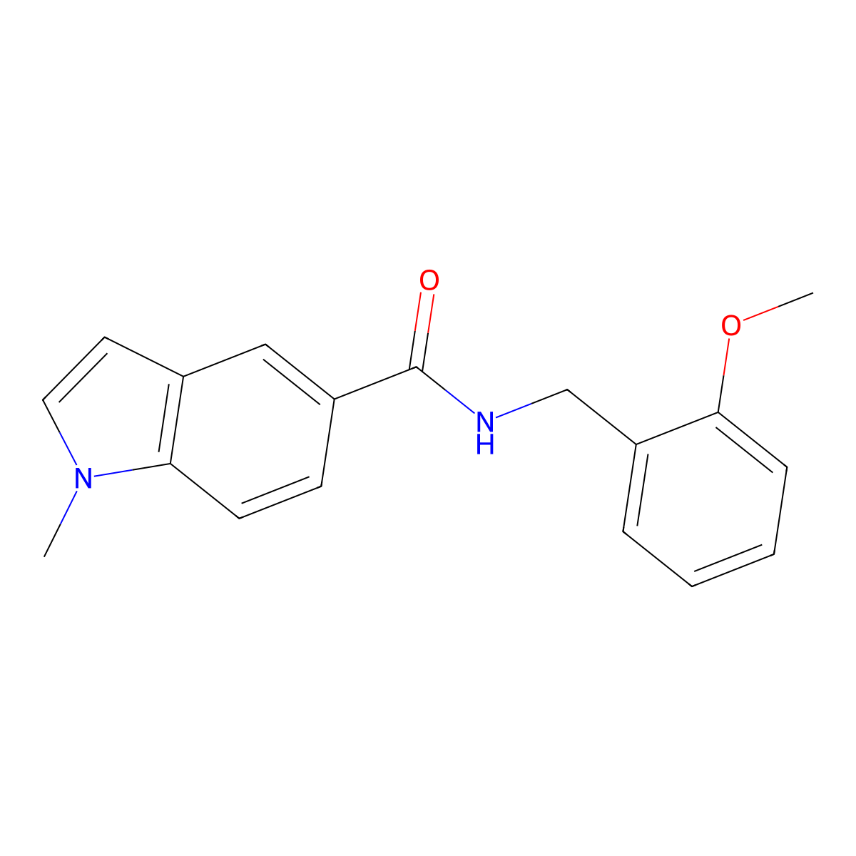 N-(2-methoxybenzyl)-1-methyl-1H-indole-5-carboxamide molecular structure, CAS 1190257-49-8