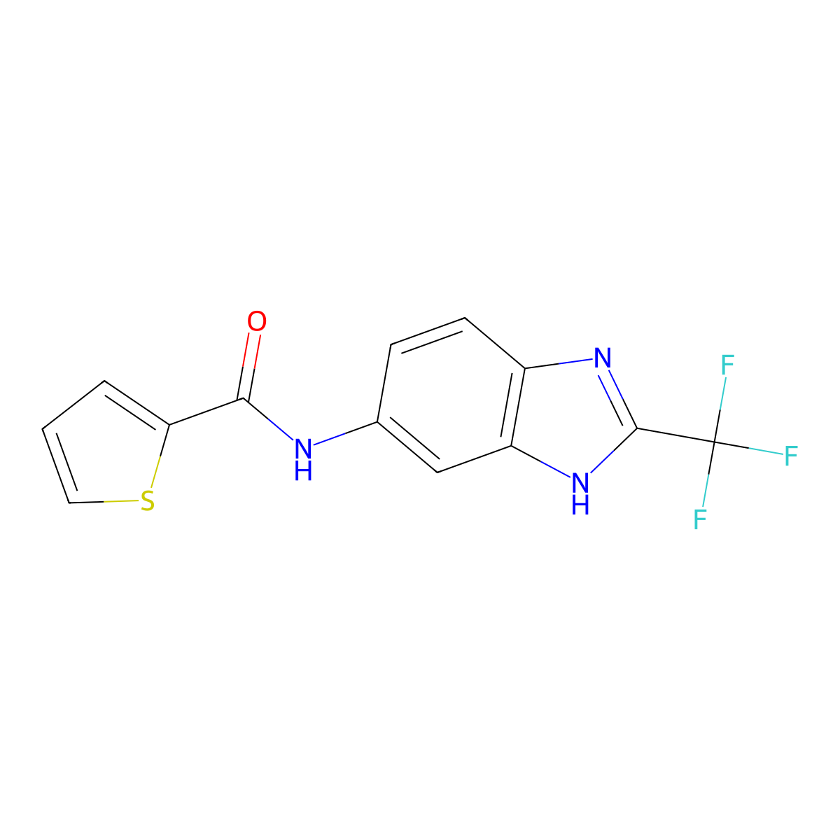 N-[2-(trifluoromethyl)-1H-benzimidazol-5-yl]thiophene-2-carboxamide molecular structure, CAS 1190257-56-7