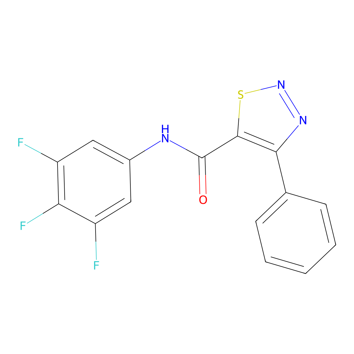 4-phenyl-N-(3,4,5-trifluorophenyl)-1,2,3-thiadiazole-5-carboxamide molecular structure, CAS 1190257-58-9