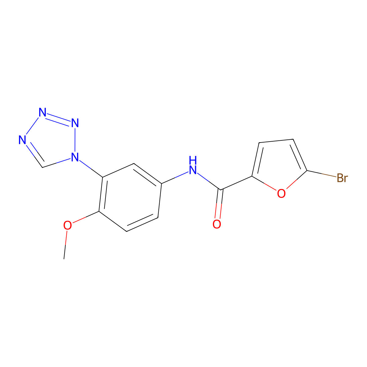 5-bromo-N-[4-methoxy-3-(1H-tetrazol-1-yl)phenyl]furan-2-carboxamide molecular structure, CAS 1190257-66-9