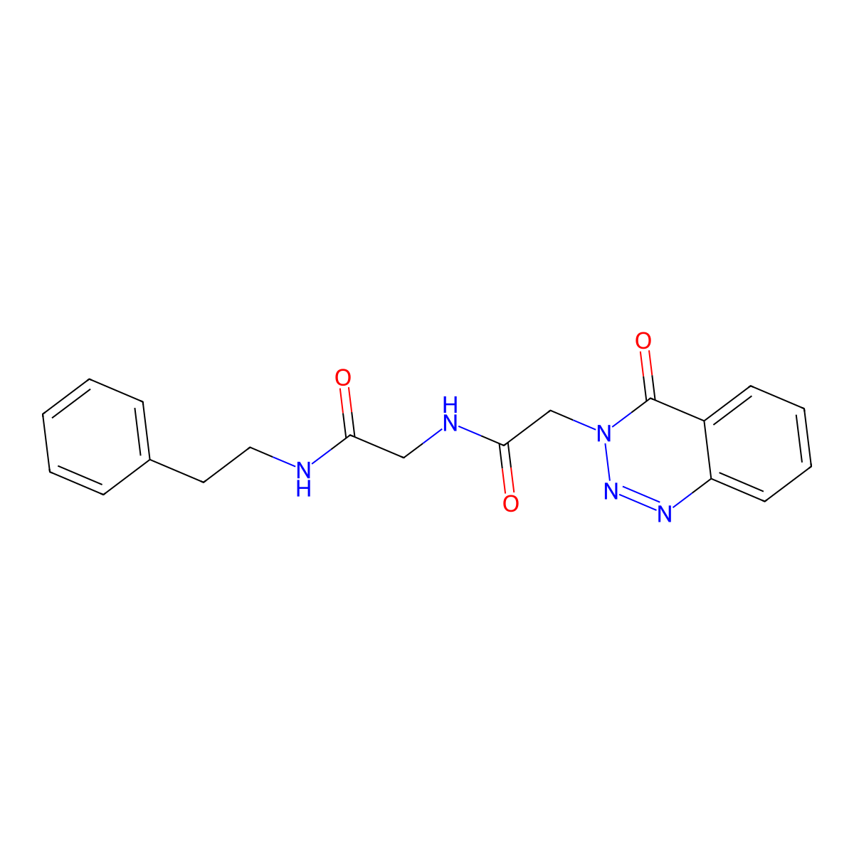 N~2~-[(4-oxo-1,2,3-benzotriazin-3(4H)-yl)acetyl]-N-(2-phenylethyl)glycinamide molecular structure, CAS 1190257-84-1