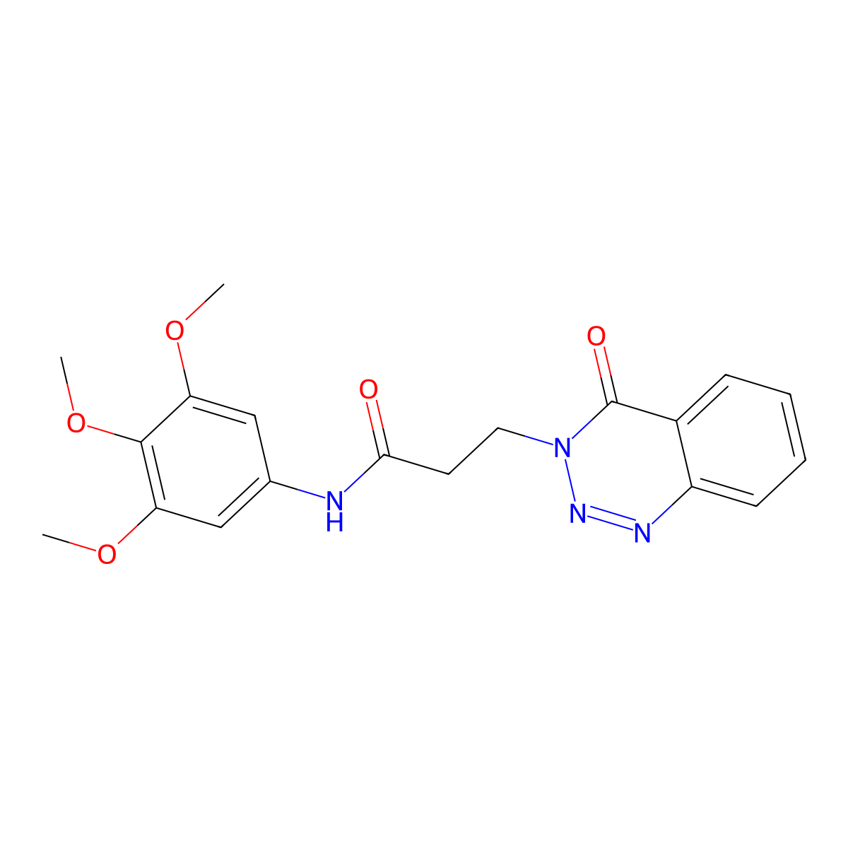 3-(4-oxo-1,2,3-benzotriazin-3(4H)-yl)-N-(3,4,5-trimethoxyphenyl)propanamide molecular structure, CAS 1190257-90-9