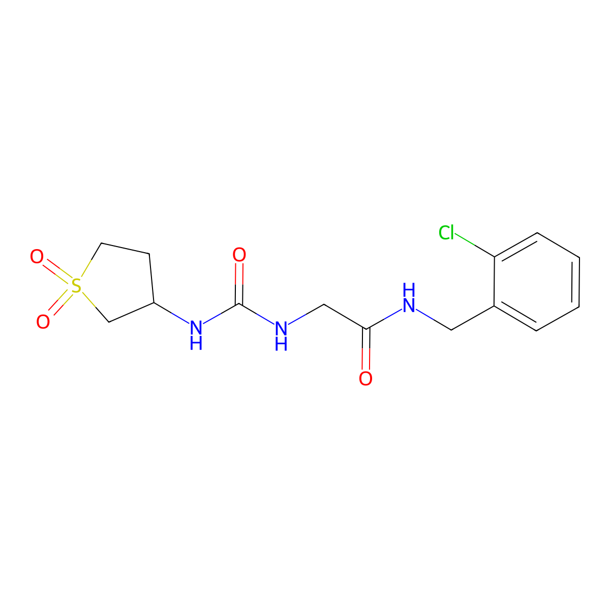 N-(2-chlorobenzyl)-N~2~-[(1,1-dioxidotetrahydrothiophen-3-yl)carbamoyl]glycinamide molecular structure, CAS 1190258-11-7