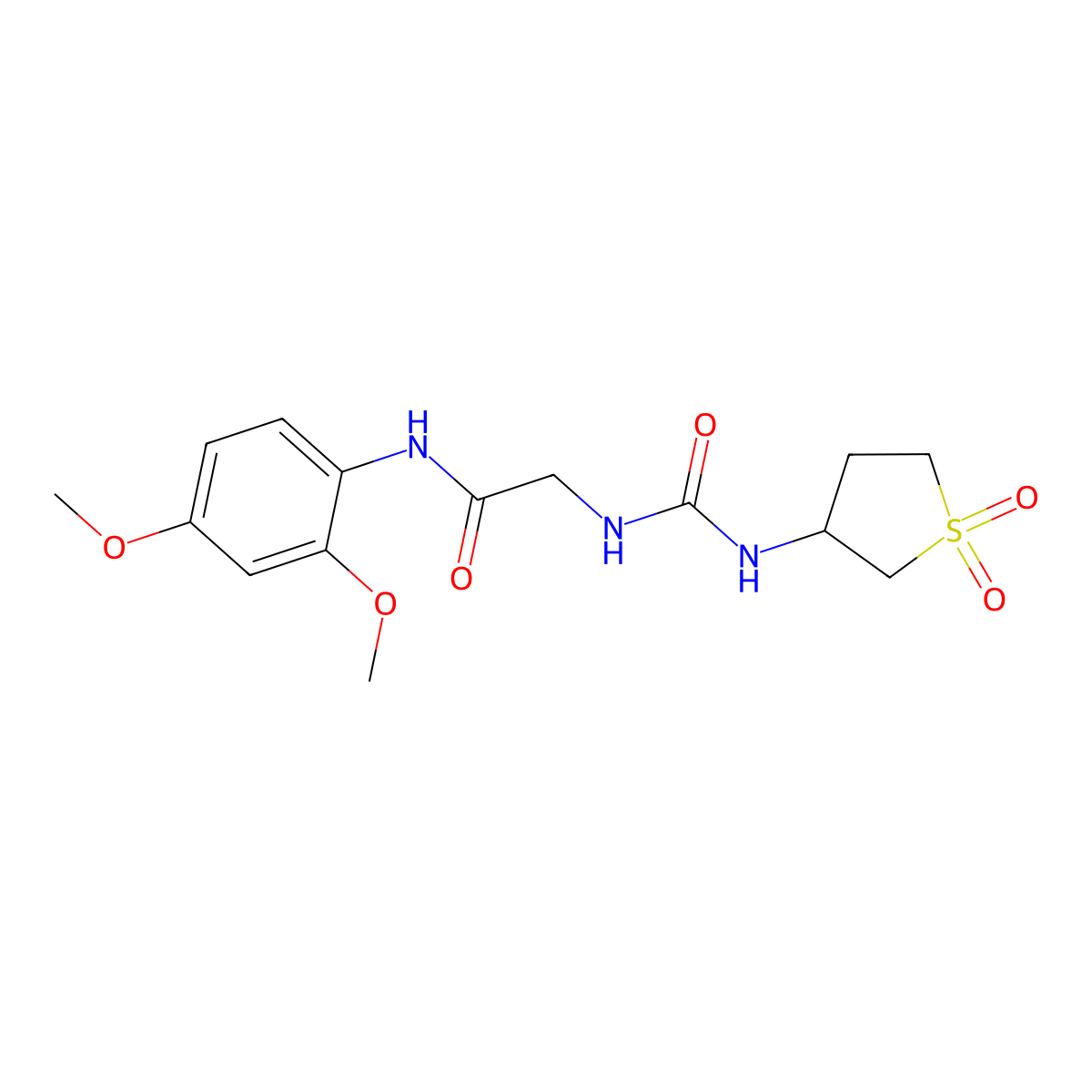 N-(2,4-dimethoxyphenyl)-N~2~-[(1,1-dioxidotetrahydrothiophen-3-yl)carbamoyl]glycinamide molecular structure, CAS 1190258-30-0