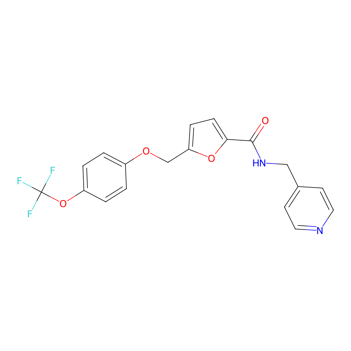N-(4-pyridinylmethyl)-5-{[4-(trifluoromethoxy)phenoxy]methyl}-2-furamide molecular structure, CAS 1190258-35-5