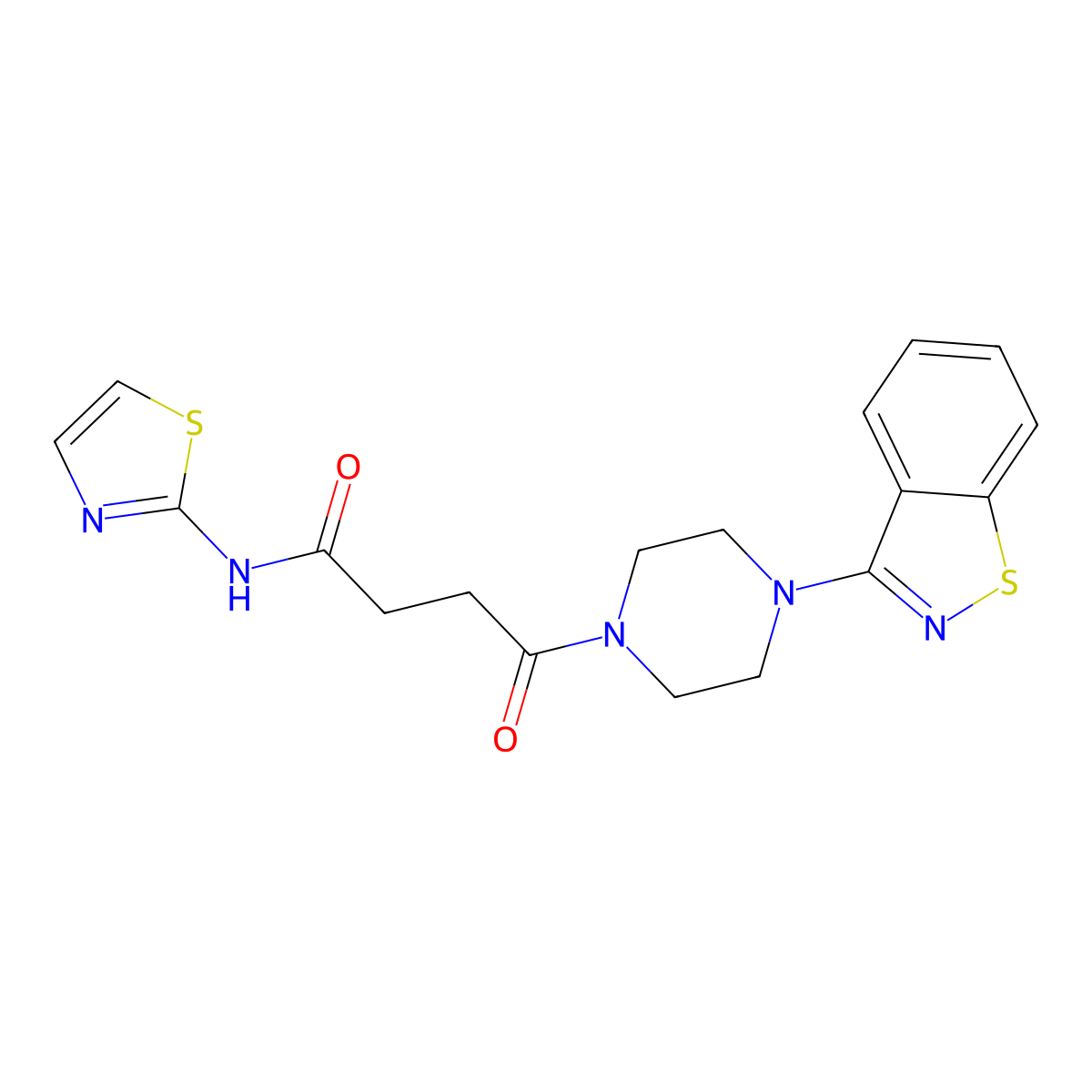 4-[4-(1,2-benzothiazol-3-yl)piperazin-1-yl]-4-oxo-N-(1,3-thiazol-2-yl)butanamide molecular structure, CAS 1190258-63-9