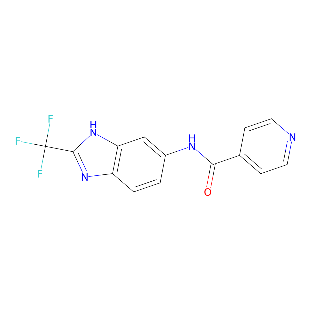 N-[2-(trifluoromethyl)-1H-benzimidazol-5-yl]pyridine-4-carboxamide molecular structure, CAS 1190258-68-4