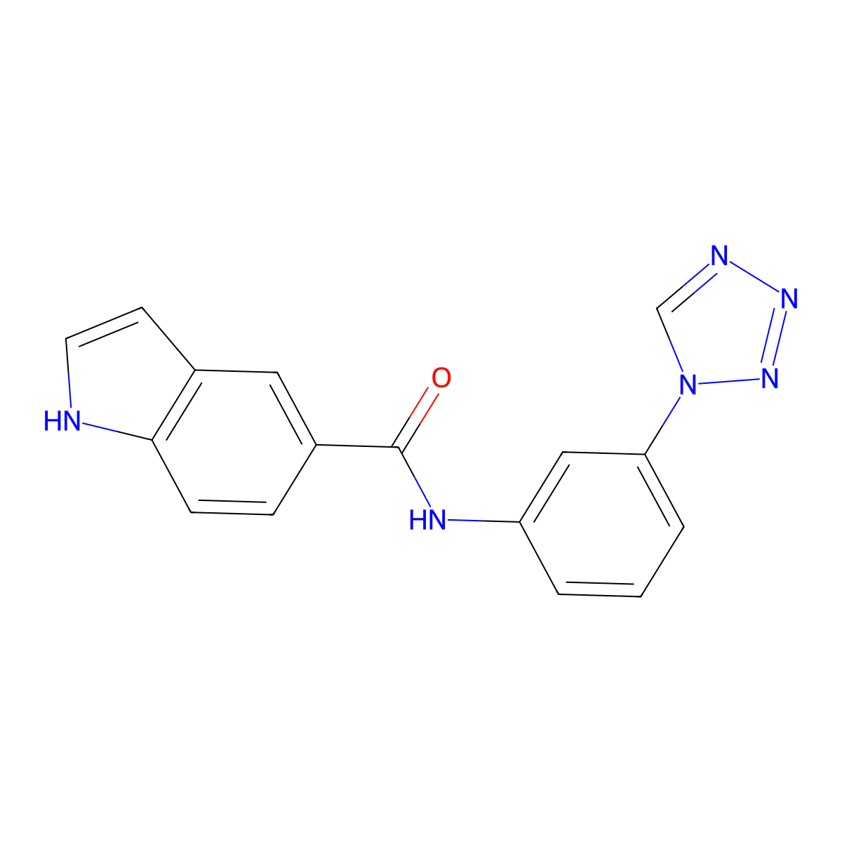 N-[3-(1H-tetrazol-1-yl)phenyl]-1H-indole-5-carboxamide molecular structure, CAS 1190258-69-5