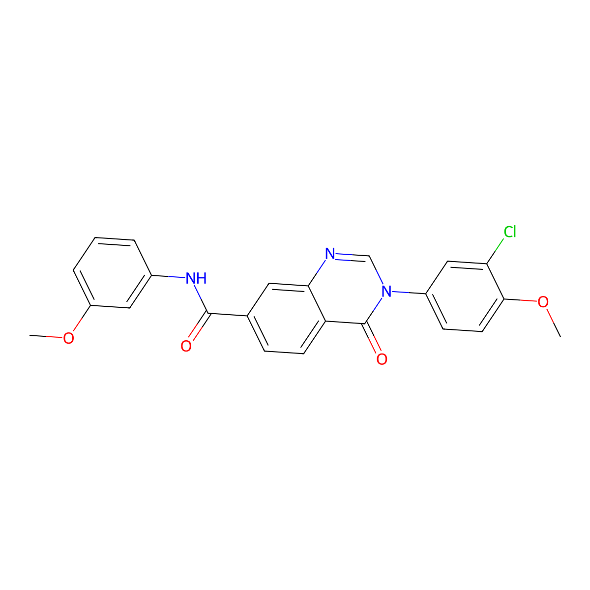 3-(3-chloro-4-methoxyphenyl)-N-(3-methoxyphenyl)-4-oxo-3,4-dihydroquinazoline-7-carboxamide molecular structure, CAS 1190258-91-3