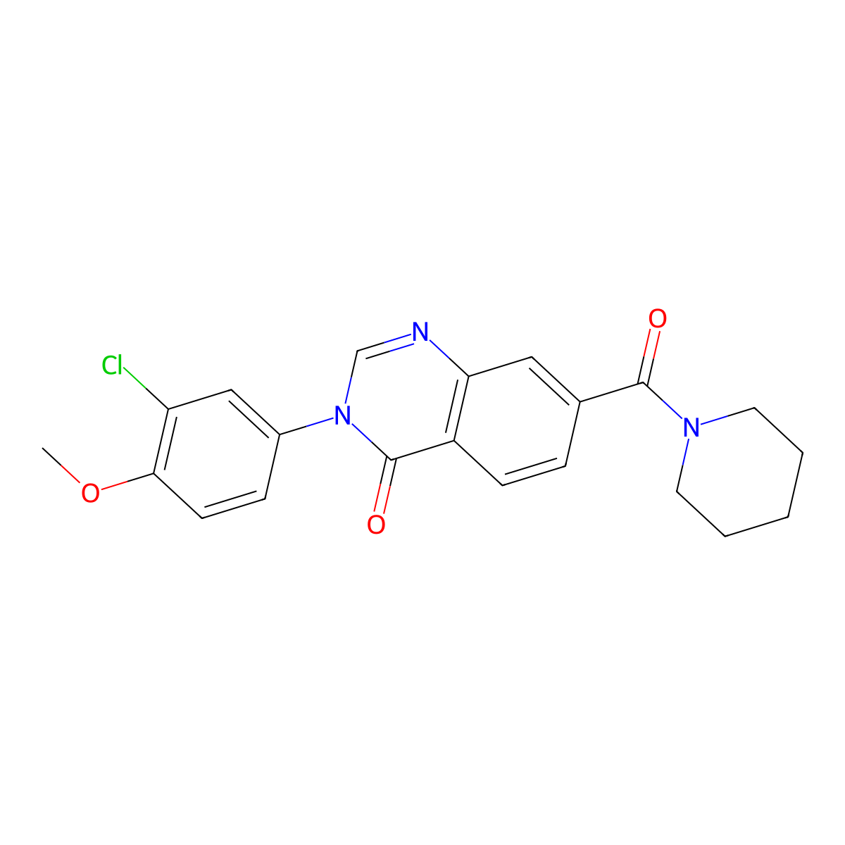3-(3-chloro-4-methoxyphenyl)-7-(piperidin-1-ylcarbonyl)quinazolin-4(3H)-one molecular structure, CAS 1190259-09-6