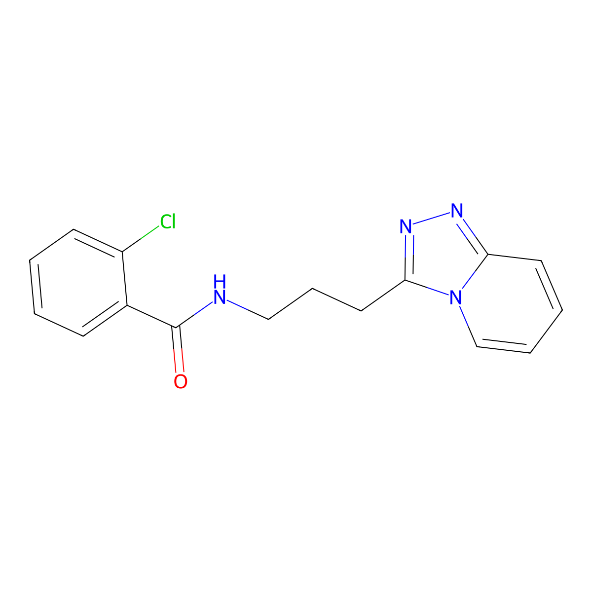 2-chloro-N-[3-([1,2,4]triazolo[4,3-a]pyridin-3-yl)propyl]benzamide molecular structure, CAS 1190259-18-7