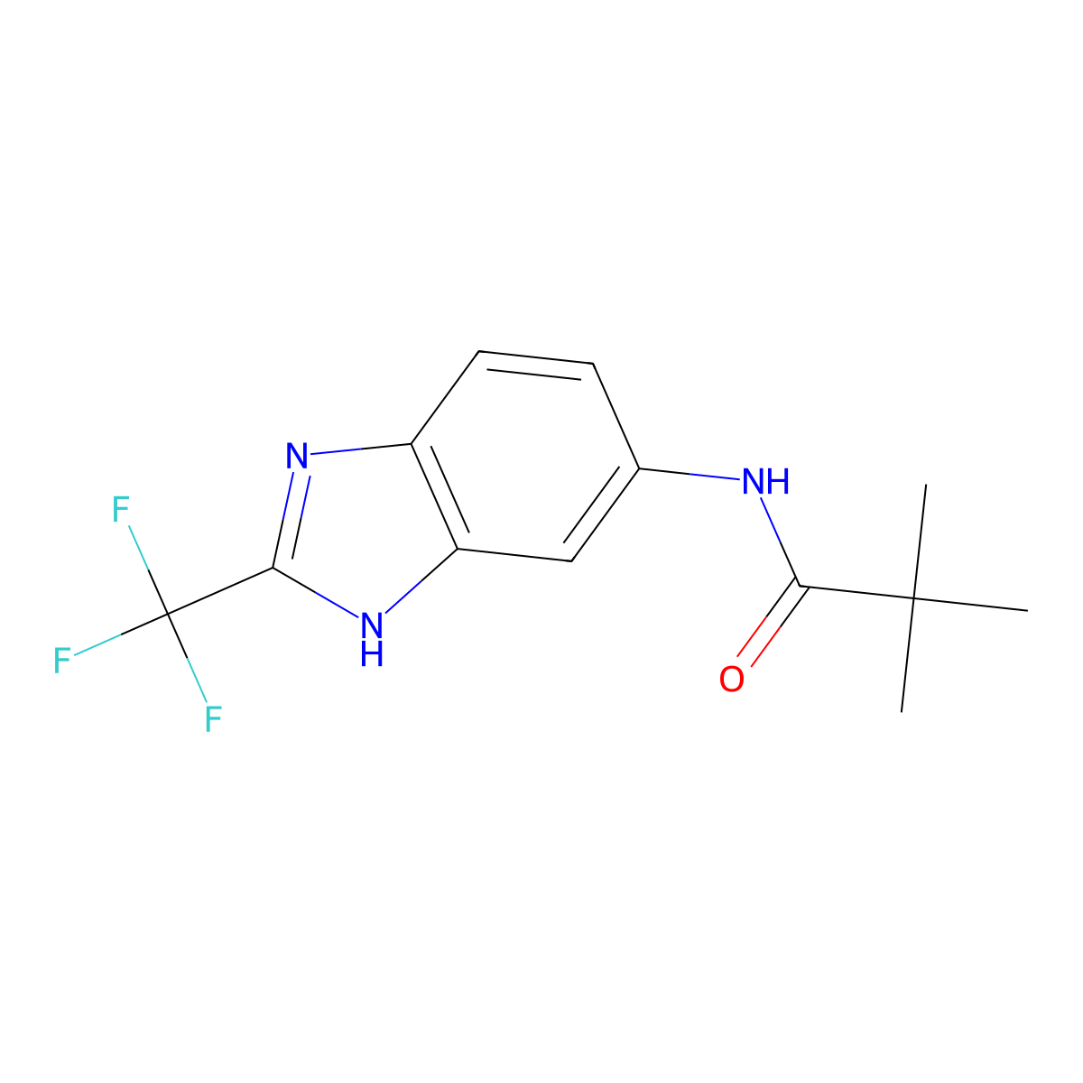2,2-dimethyl-N-[2-(trifluoromethyl)-1H-benzimidazol-5-yl]propanamide molecular structure, CAS 1190259-19-8