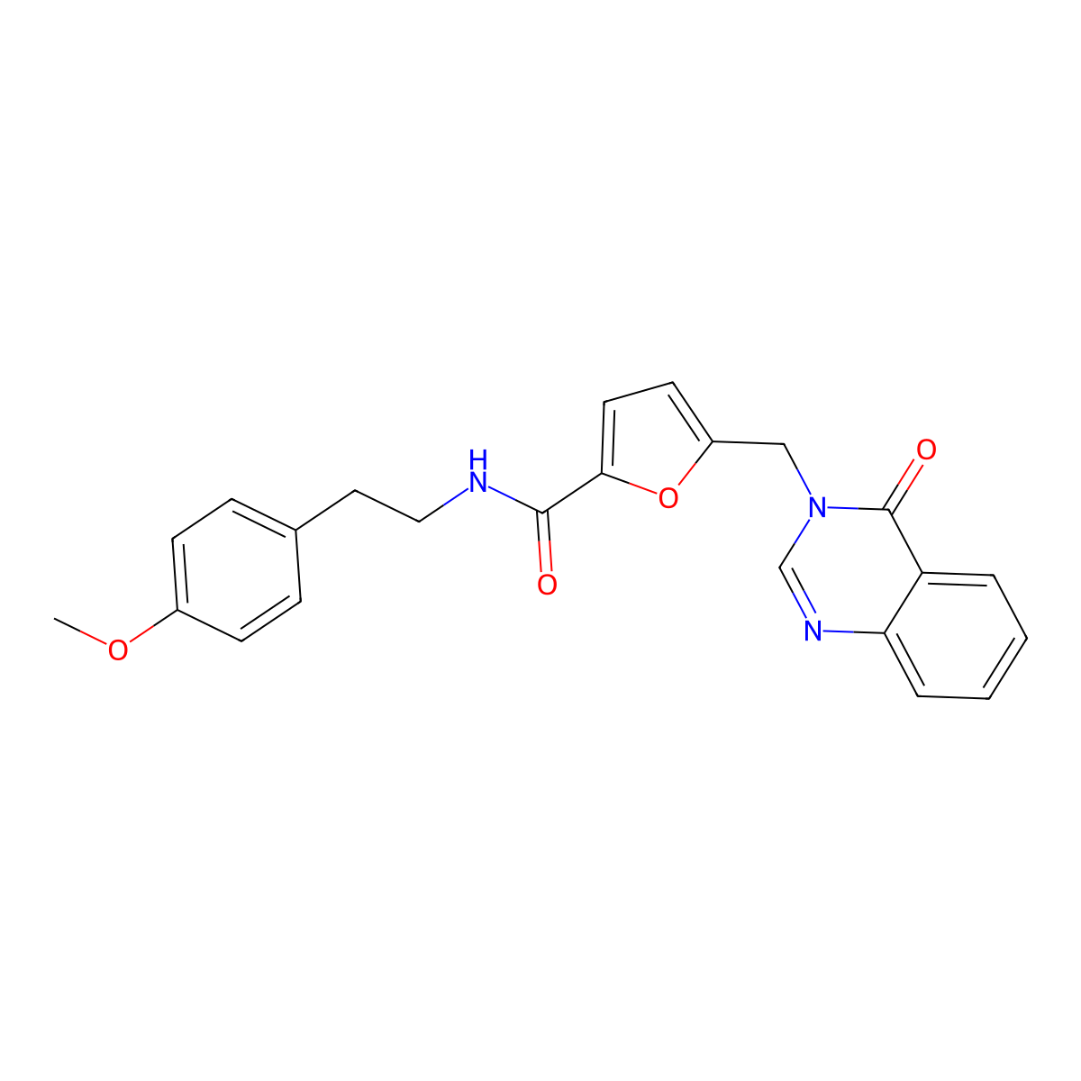 N-[2-(4-methoxyphenyl)ethyl]-5-[(4-oxoquinazolin-3(4H)-yl)methyl]furan-2-carboxamide molecular structure, CAS 1190259-33-6