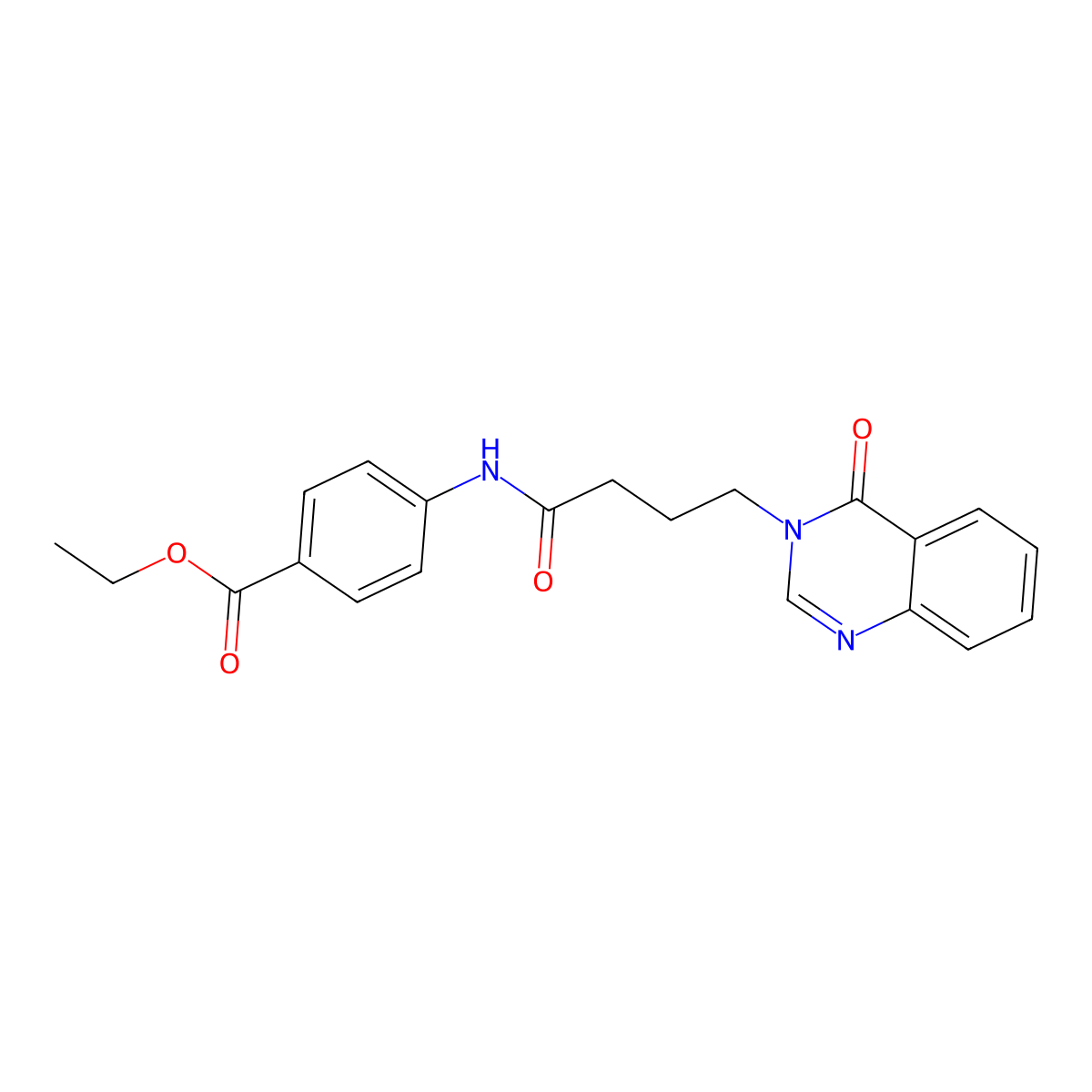 ethyl 4-({4-[4-oxo-3(4H)-quinazolinyl]butanoyl}amino)benzoate molecular structure, CAS 1190259-46-1