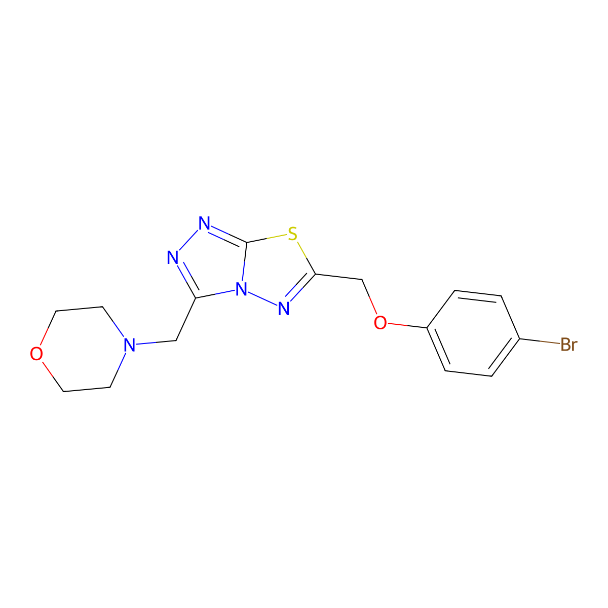 6-[(4-Bromophenoxy)methyl]-3-(4-morpholinylmethyl)[1,2,4]triazolo[3,4-b][1,3,4]thiadiazole molecular structure, CAS 1190259-81-4