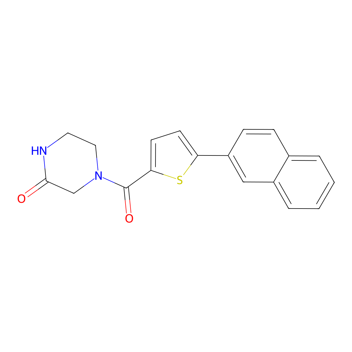 4-{[5-(Naphthalen-2-yl)thiophen-2-yl]carbonyl}piperazin-2-one molecular structure, CAS 1190259-82-5