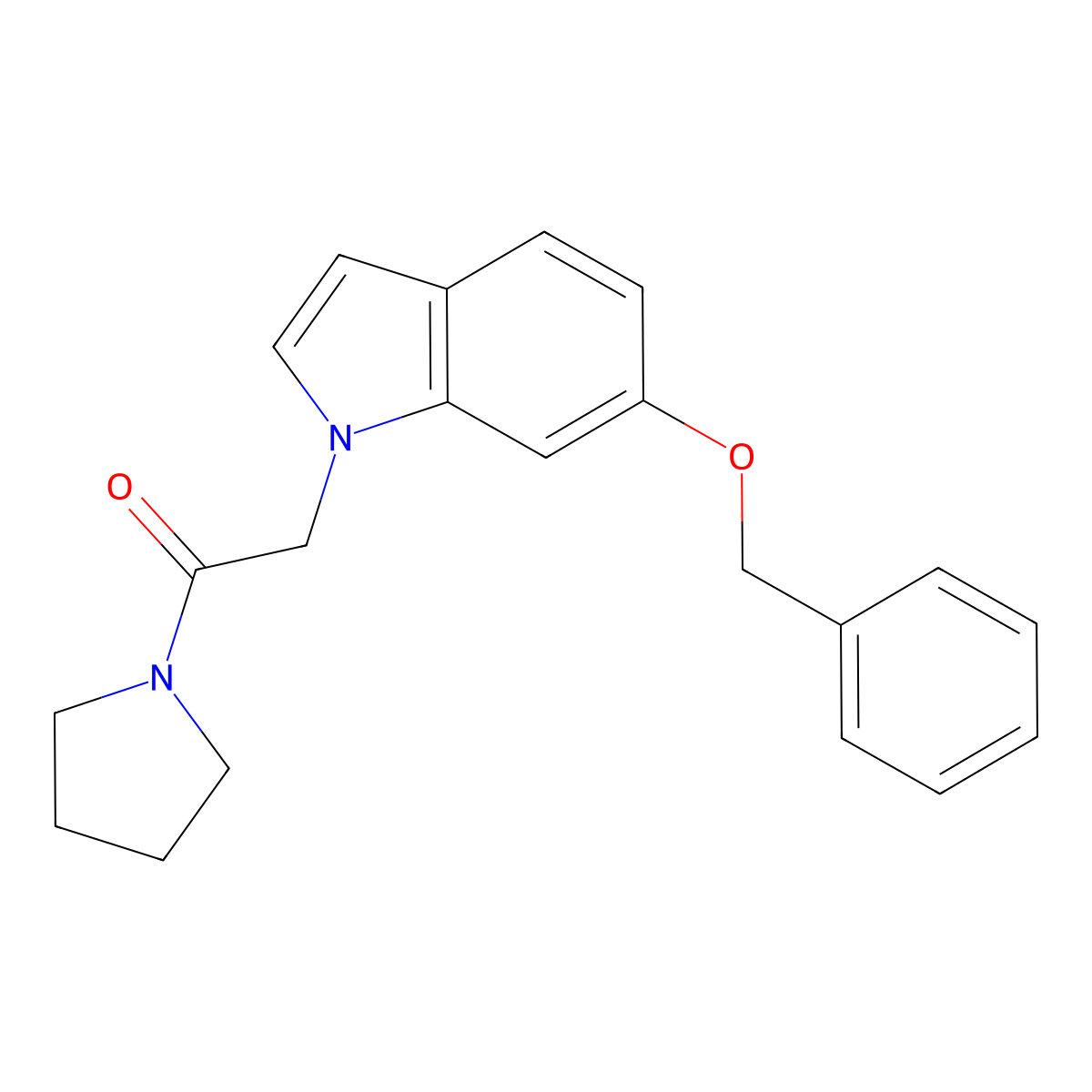 2-(6-(benzyloxy)-1H-indol-1-yl)-1-(pyrrolidin-1-yl)ethanone molecular structure, CAS 1190259-91-6