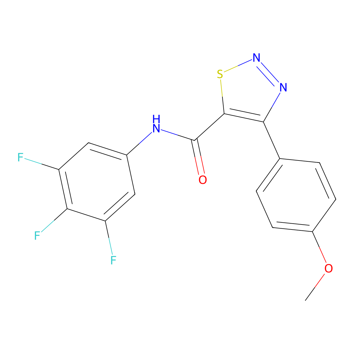 4-(4-methoxyphenyl)-N-(3,4,5-trifluorophenyl)-1,2,3-thiadiazole-5-carboxamide molecular structure, CAS 1190260-23-1