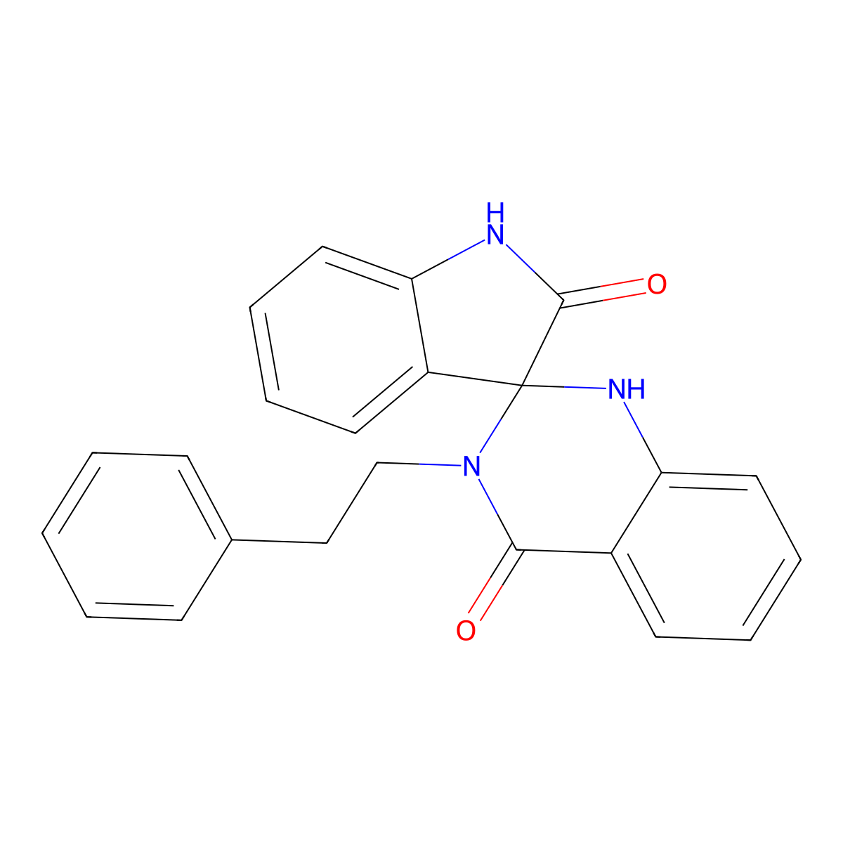 3'-(2-phenylethyl)-1'H-spiro[indole-3,2'-quinazoline]-2,4'(1H,3'H)-dione molecular structure, CAS 1190260-26-4