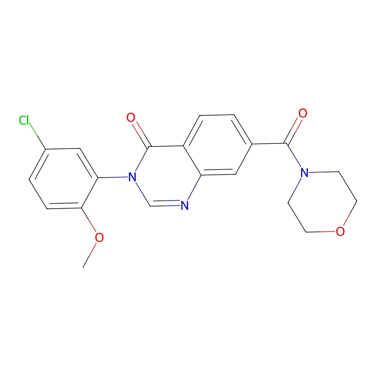 3-(5-chloro-2-methoxyphenyl)-7-(morpholin-4-ylcarbonyl)quinazolin-4(3H)-one molecular structure, CAS 1190260-45-7