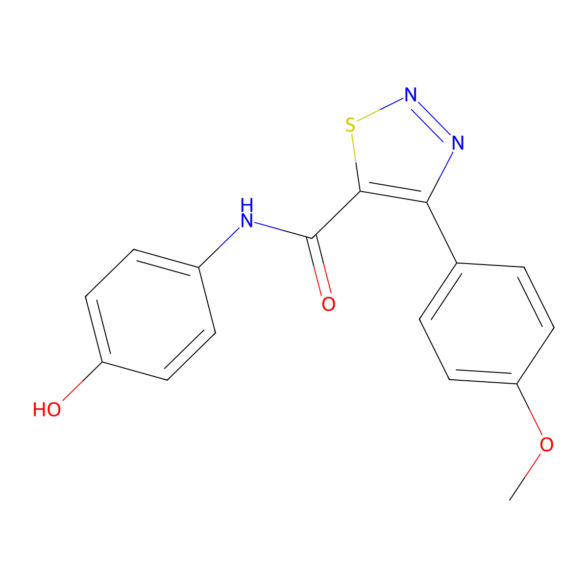 N-(4-hydroxyphenyl)-4-(4-methoxyphenyl)-1,2,3-thiadiazole-5-carboxamide molecular structure, CAS 1190260-48-0