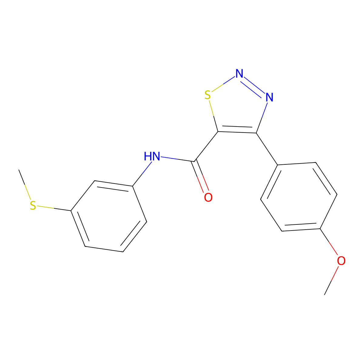 4-(4-methoxyphenyl)-N-[3-(methylsulfanyl)phenyl]-1,2,3-thiadiazole-5-carboxamide molecular structure, CAS 1190260-74-2
