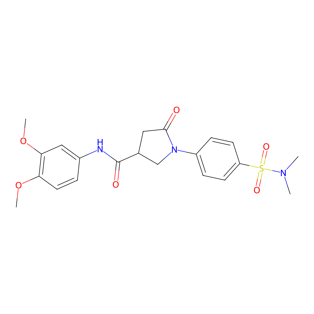 N-(3,4-dimethoxyphenyl)-1-[4-(dimethylsulfamoyl)phenyl]-5-oxopyrrolidine-3-carboxamide molecular structure, CAS 1190260-78-6
