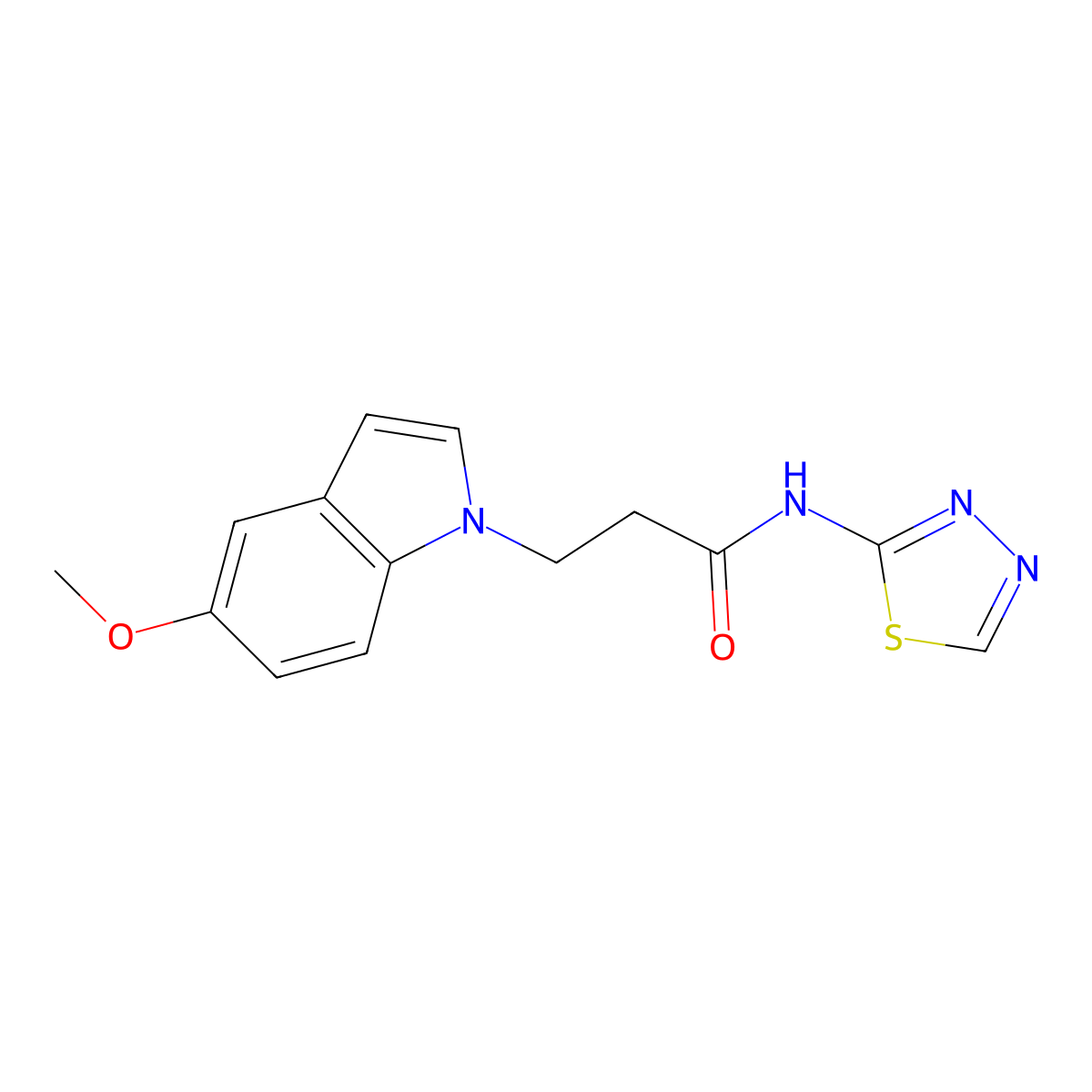 3-(5-methoxy-1H-indol-1-yl)-N-(1,3,4-thiadiazol-2-yl)propanamide molecular structure, CAS 1190260-83-3