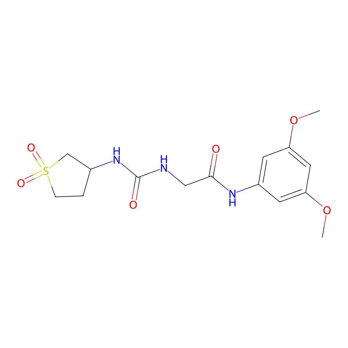 N-(3,5-dimethoxyphenyl)-N~2~-[(1,1-dioxidotetrahydrothiophen-3-yl)carbamoyl]glycinamide molecular structure, CAS 1190260-85-5