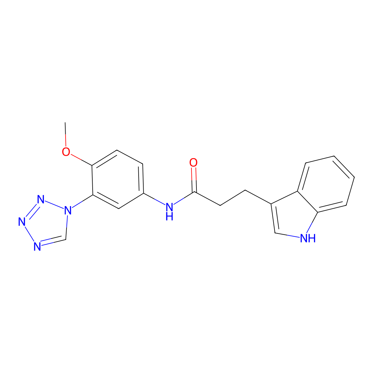 3-(1H-indol-3-yl)-N-[4-methoxy-3-(1H-tetrazol-1-yl)phenyl]propanamide molecular structure, CAS 1190261-20-1