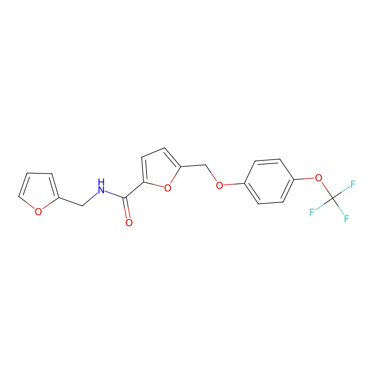 N-(2-furylmethyl)-5-{[4-(trifluoromethoxy)phenoxy]methyl}-2-furamide molecular structure, CAS 1190261-31-4
