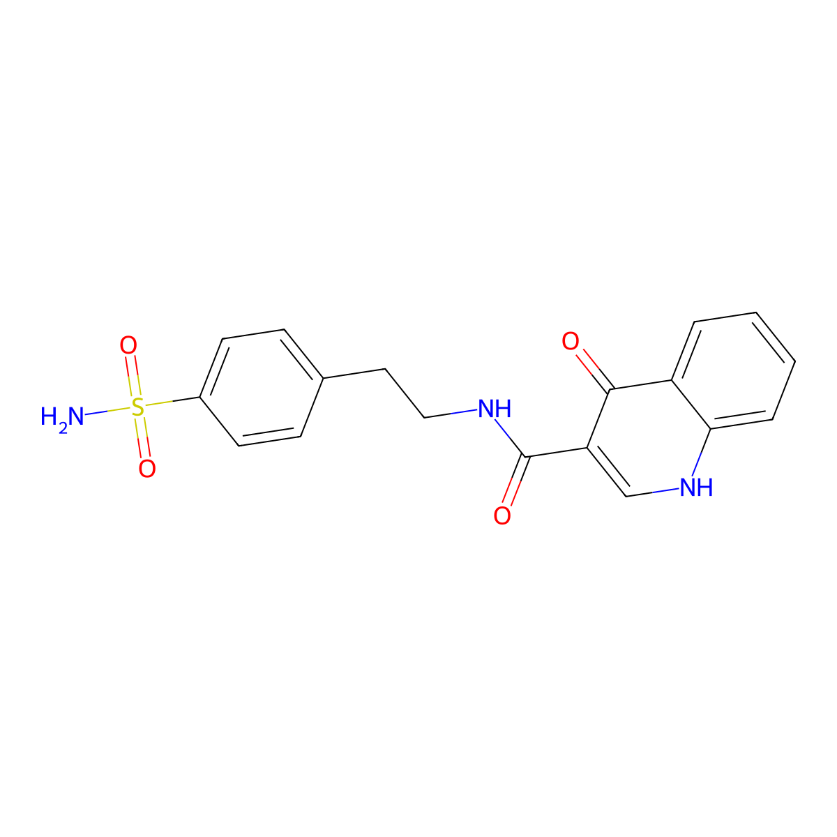 4-oxo-N-[2-(4-sulfamoylphenyl)ethyl]-1,4-dihydroquinoline-3-carboxamide molecular structure, CAS 1190261-40-5