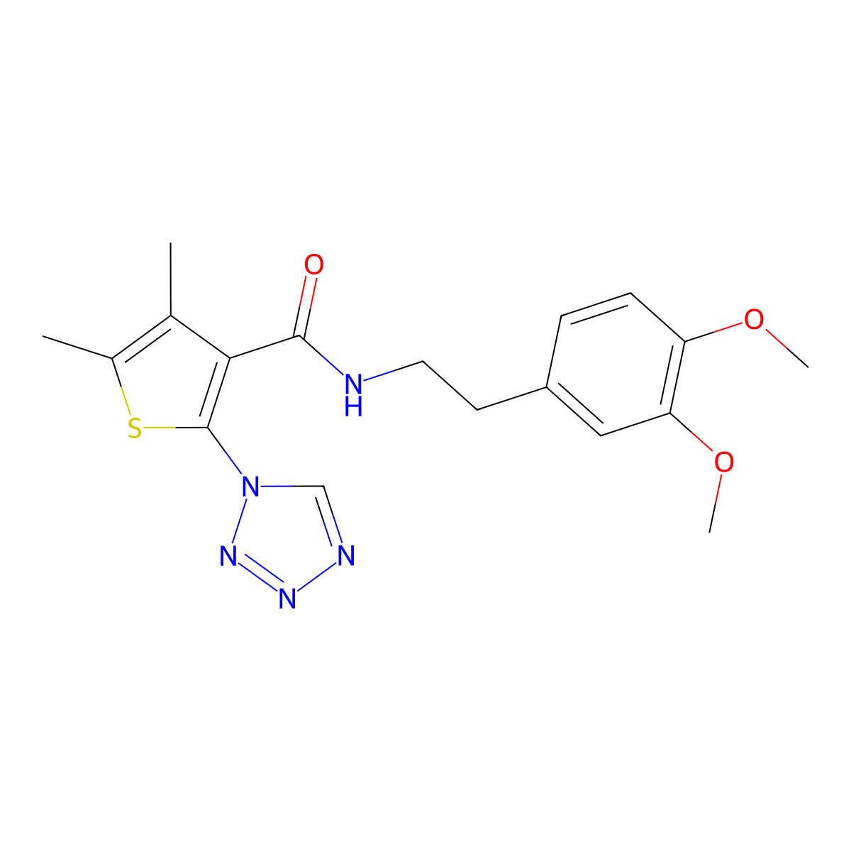 N-[2-(3,4-dimethoxyphenyl)ethyl]-4,5-dimethyl-2-(1H-tetrazol-1-yl)thiophene-3-carboxamide molecular structure, CAS 1190261-51-8