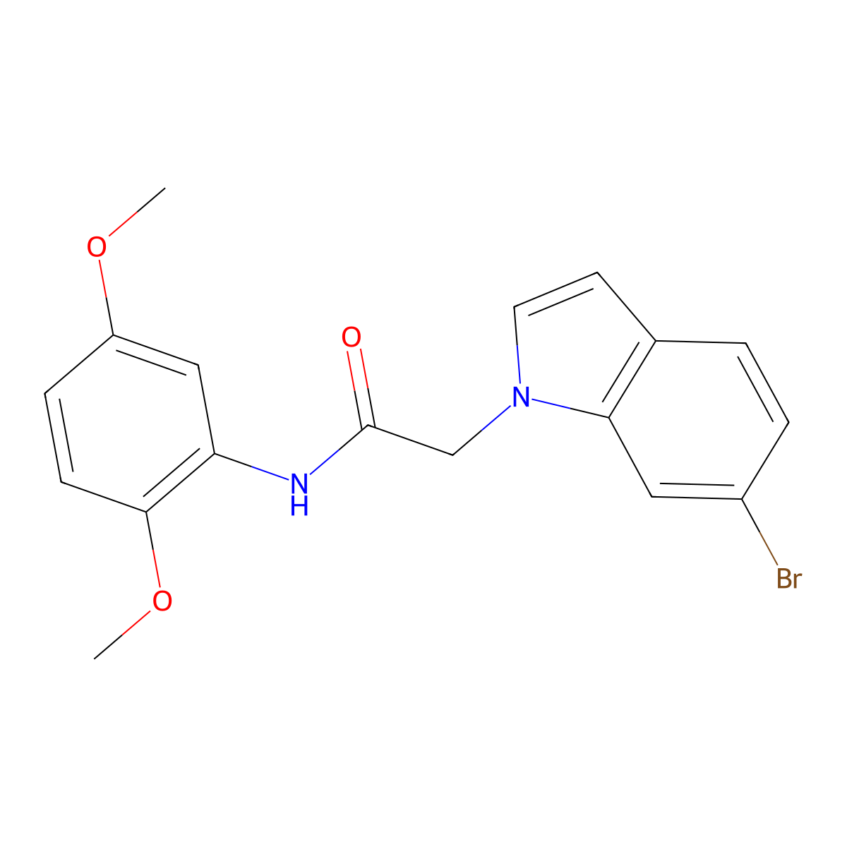 2-(6-bromo-1H-indol-1-yl)-N-(2,5-dimethoxyphenyl)acetamide molecular structure, CAS 1190261-80-3