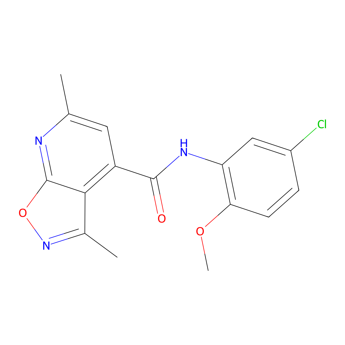N-(5-chloro-2-methoxyphenyl)-3,6-dimethyl[1,2]oxazolo[5,4-b]pyridine-4-carboxamide molecular structure, CAS 1190261-86-9