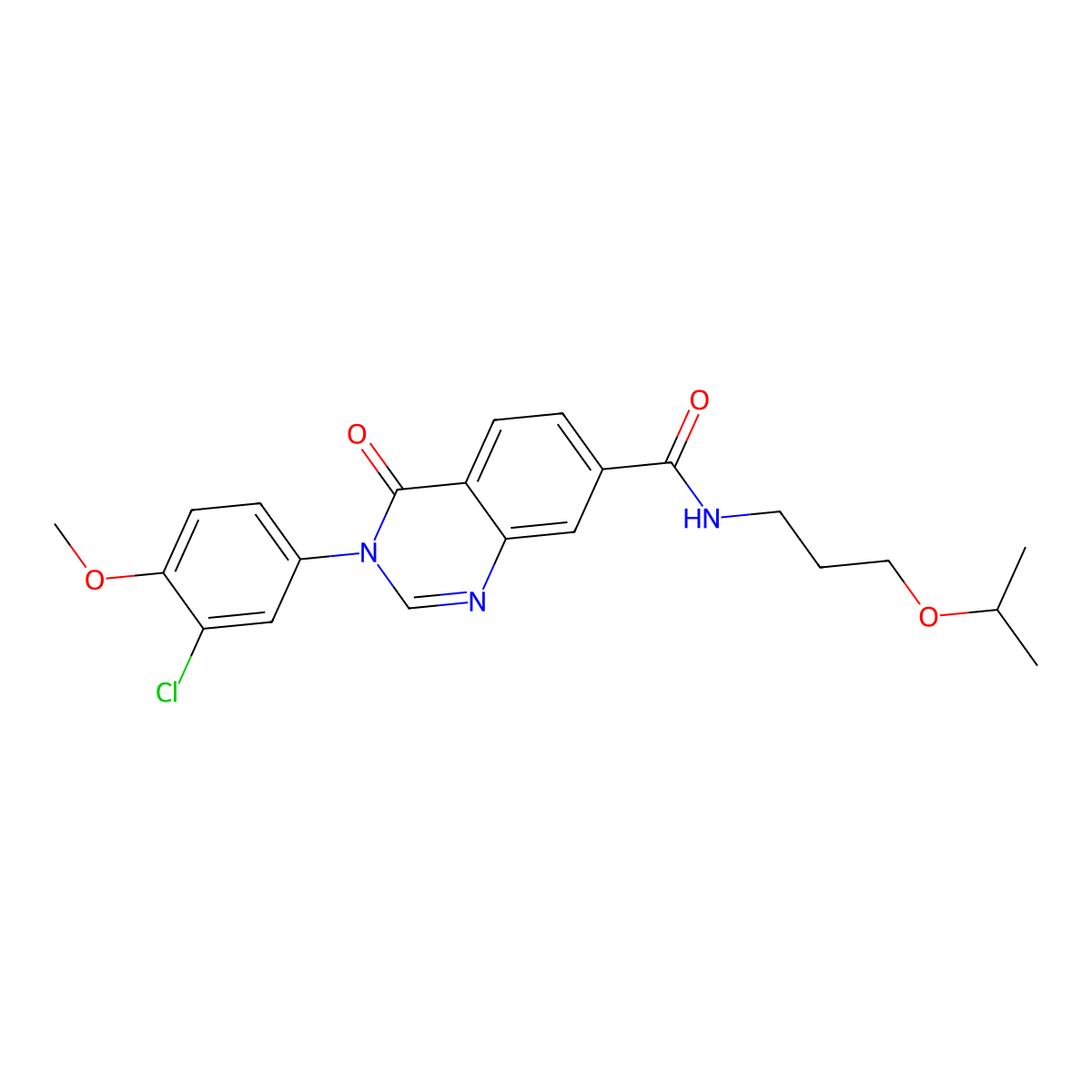 3-(3-chloro-4-methoxyphenyl)-4-oxo-N-[3-(propan-2-yloxy)propyl]-3,4-dihydroquinazoline-7-carboxamide molecular structure, CAS 1190261-93-8